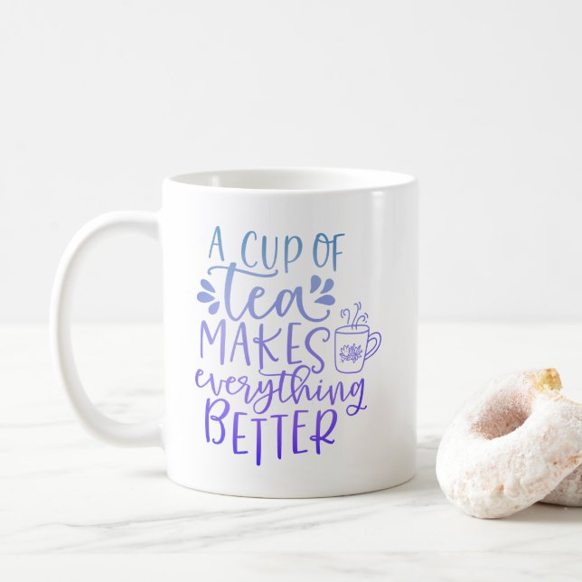 Mug Citation dégradé bleu violet pour les amateurs de  (Avec donut)