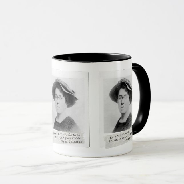 Mug Citation d'Emma Goldman - Ignorance - Activisme fé (Devant droit)