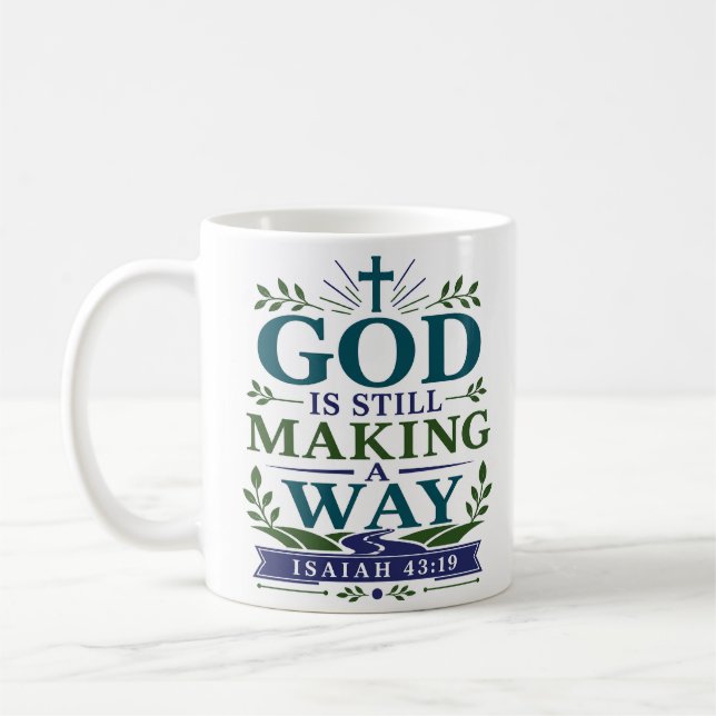 Mug Citation d'encouragement Dieu Fait Encore Un Chemi (Gauche)
