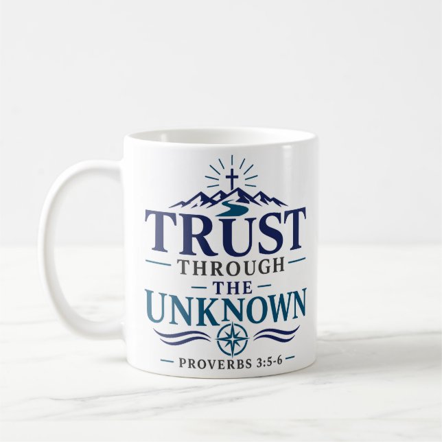 Mug Citation d'espérance chrétienne Confiance à traver (Gauche)