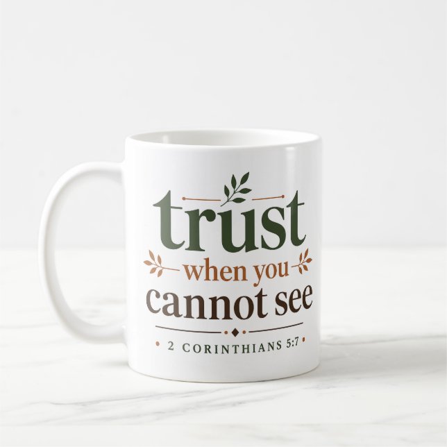 Mug Citation d'espérance chrétienne Confiance quand vo (Gauche)