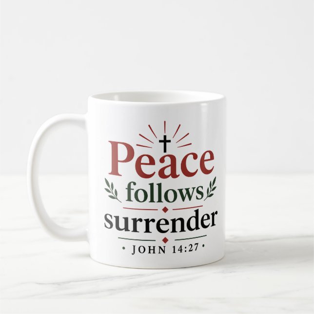 Mug Citation d'espérance chrétienne sur la paix qui su (Gauche)