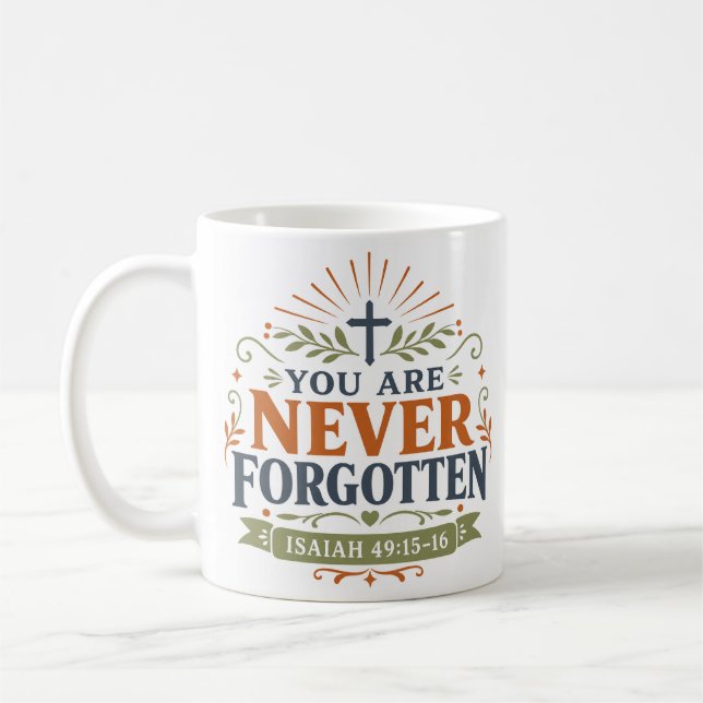 Mug Citation d'espérance chrétienne « Vous n'êtes jama (Gauche)