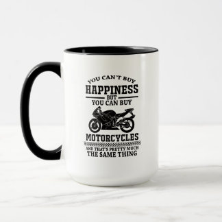 Mug Citation d'humour de moto Bonheur est motocyclette