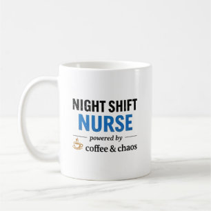 Mug Citation d'infirmière de nuit café chaos