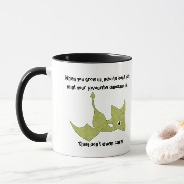 Mug Citation Dinosaure Préférée Pterodactyl Funny (Avec donut)