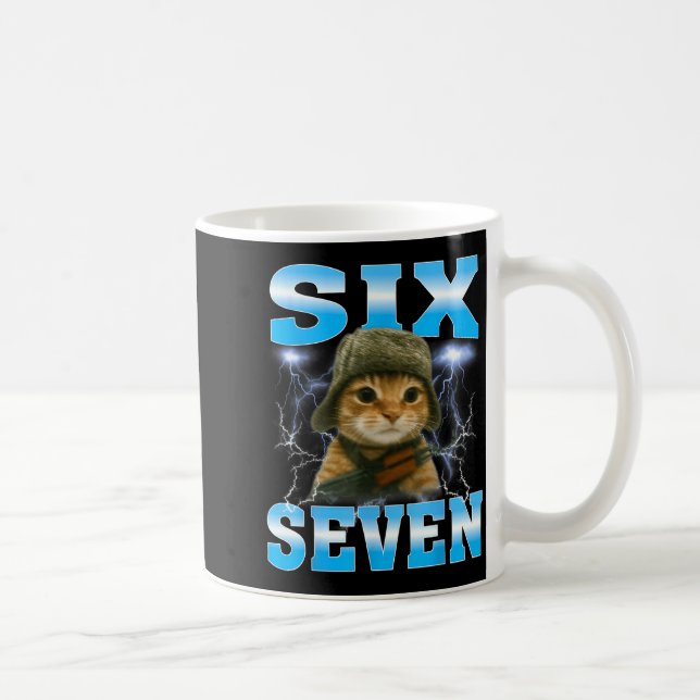 Mug Citation drôle 67 Chats Mal de ventre Survivant Mè (Droite)