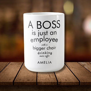 Mug Citation drôle Boss Humour Typhographie personnali