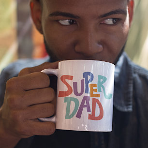 Mug Citation drôle Cool Coloré Super Rad Papa