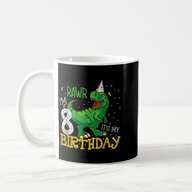 Mug Citation drôle d'anniversaire de dinosaure garçon  (Gauche)