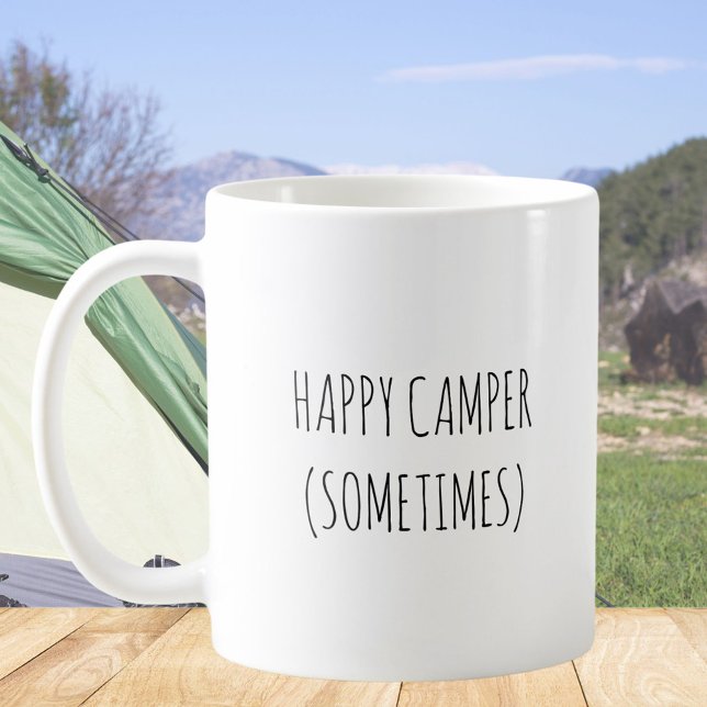 Mug Citation drôle de campeur heureux rustique (In situ)