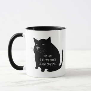 Mug Citation drôle de chat noir gros satisfait