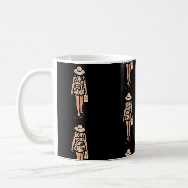 Mug Citation drôle de fille de plage Ne t'inquiète pas (Gauche)