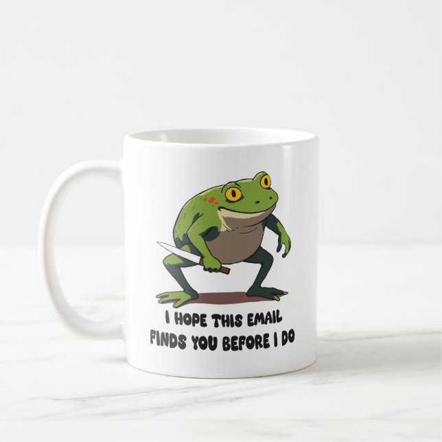 Mug Citation drôle de grenouille avec couteau Mème (Gauche)