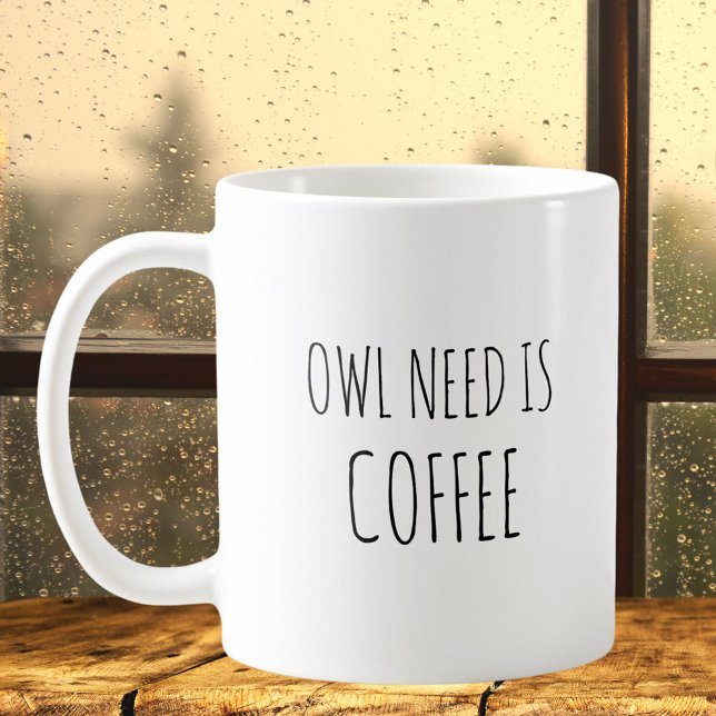 Mug Citation drôle de hibou rustique animal Jeux de mo (In situ)