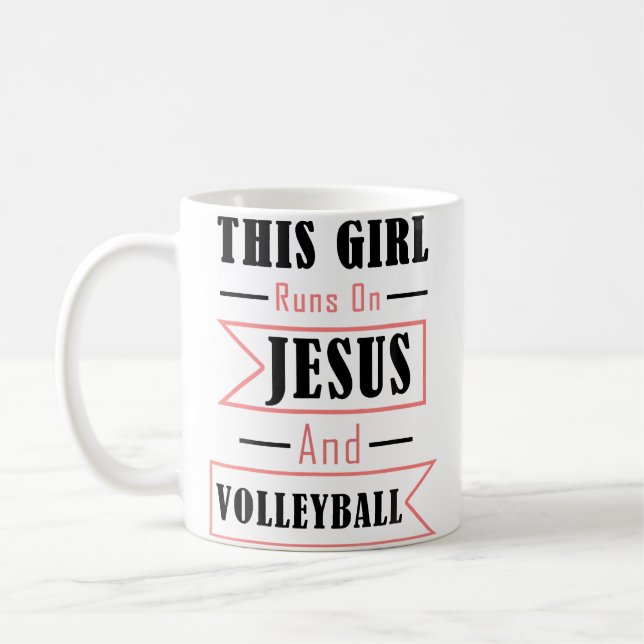 Mug Citation drôle de Jésus et de volleyball chrétien  (Gauche)