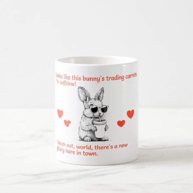 Mug Citation drôle de lapin amateur de caféine (Centre)