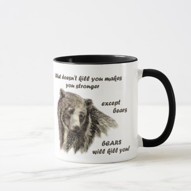 Mug Citation drôle De Motivational Les ours vous tuent (Droite)