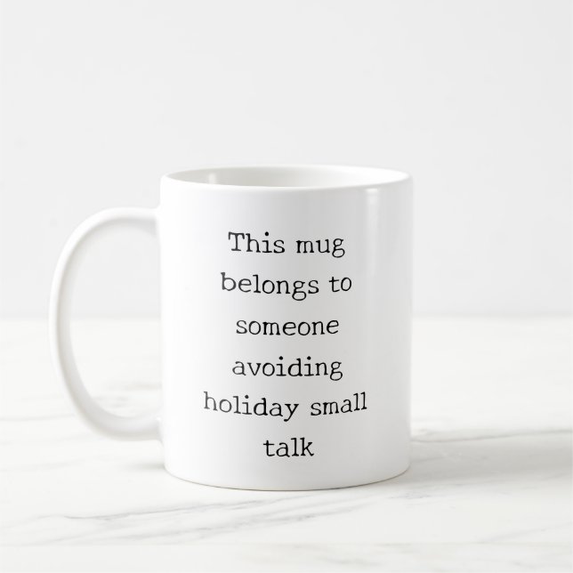 Mug Citation drôle de Noël pour introverti  (Gauche)