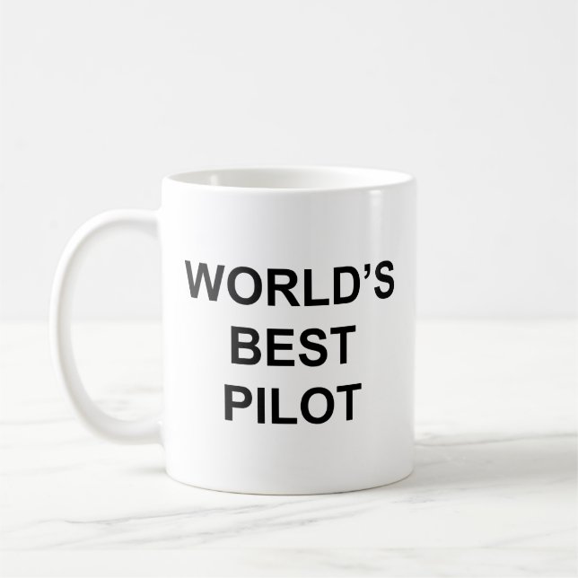 Mug Citation drôle de pilote du monde avec du texte no (Gauche)