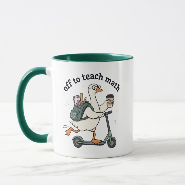 Mug Citation drôle de professeur de maths en partance  (Gauche)