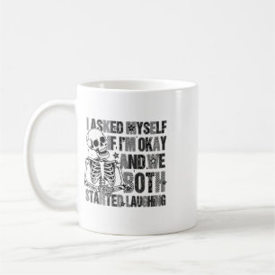 Mug Citation drôle de squelette sur la santé mentale h