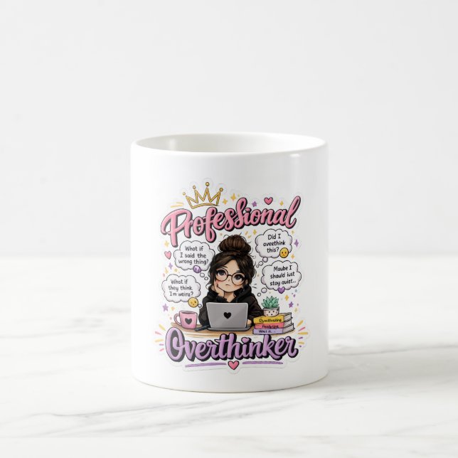 Mug Citation drôle de surpenseur professionnel blanc (Centre)