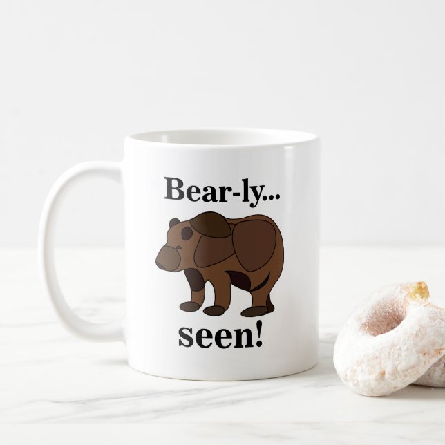 Mug Citation drôle d'humour d'animal d'ours brun (Avec donut)