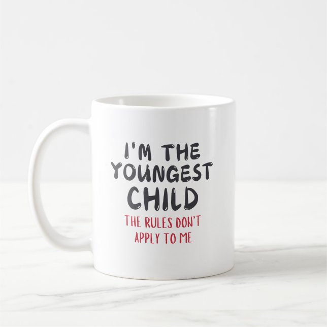 Mug Citation drôle du plus jeune enfant (Gauche)