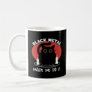 Mug Citation drôle en métal noir   Chat noir Satanique