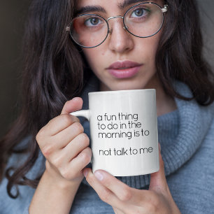 Mug Citation drôle en noir et blanc pour un réveil gri