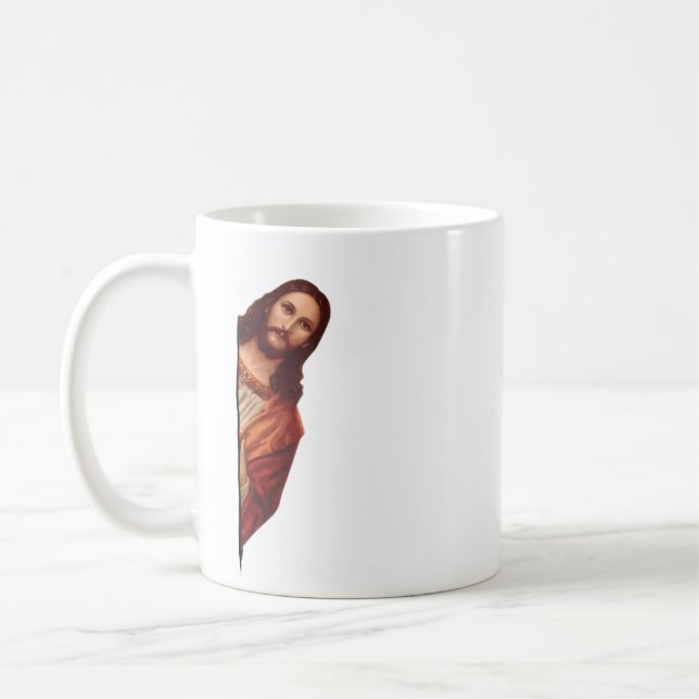Mug Citation drôle Jésus Meme J'ai vu ça chrétien (Gauche)