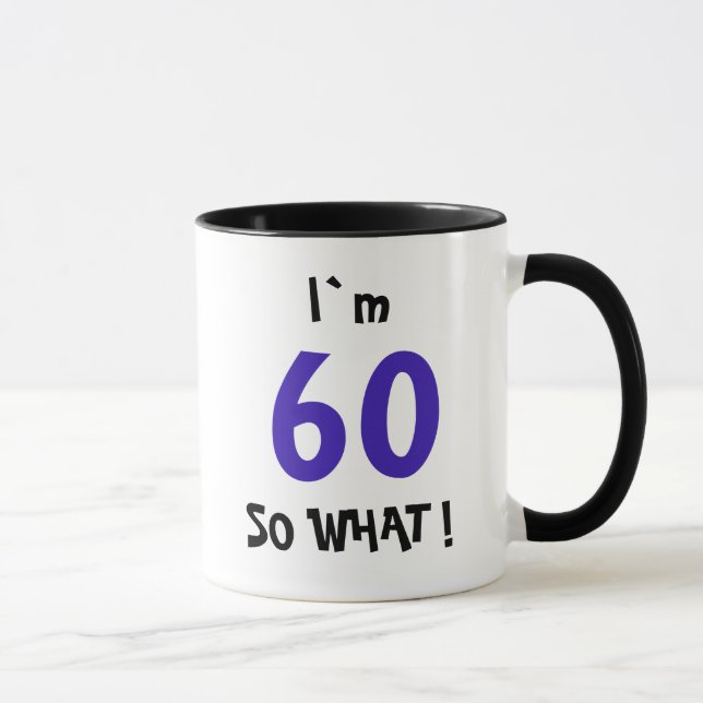 Mug Citation drôle Moderne 60e Anniversaire (Droite)