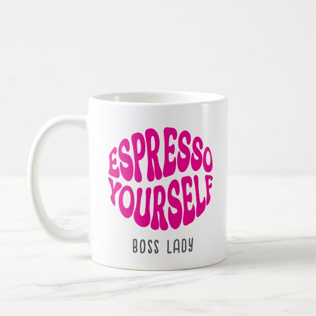 Mug Citation drôle Nom Rétro Espresso Vous-même Modern (Gauche)