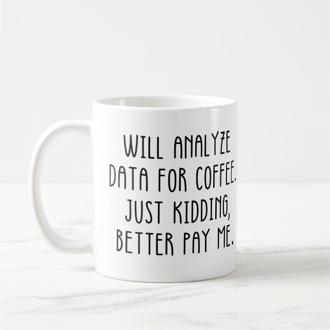 Mug Citation drôle pour analyste de données (Gauche)