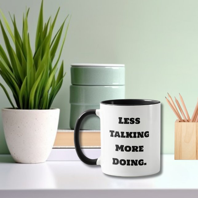 Mug Citation drôle pour un collègue : Moins de paroles (Créateur téléchargé)