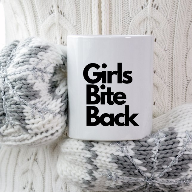 Mug Citation drôle sarcastique "Girls Bite Back" (Créateur téléchargé)