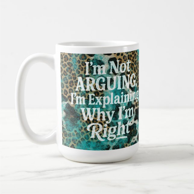 Mug Citation drôle sur impression léopard (Gauche)