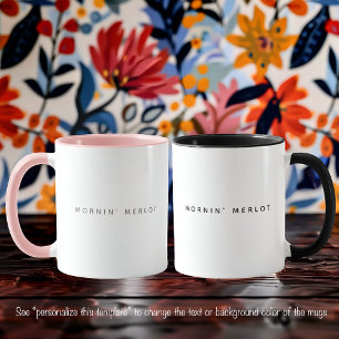 Mug Citation drôle sur le vin Merlot Police noire tend