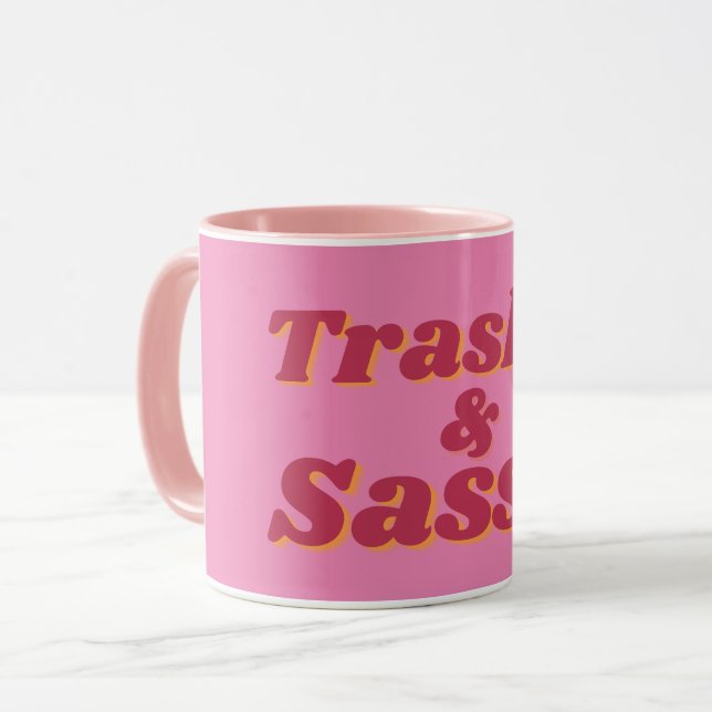 Mug Citation drôle, vulgaire et impertinente rose (Devant gauche)