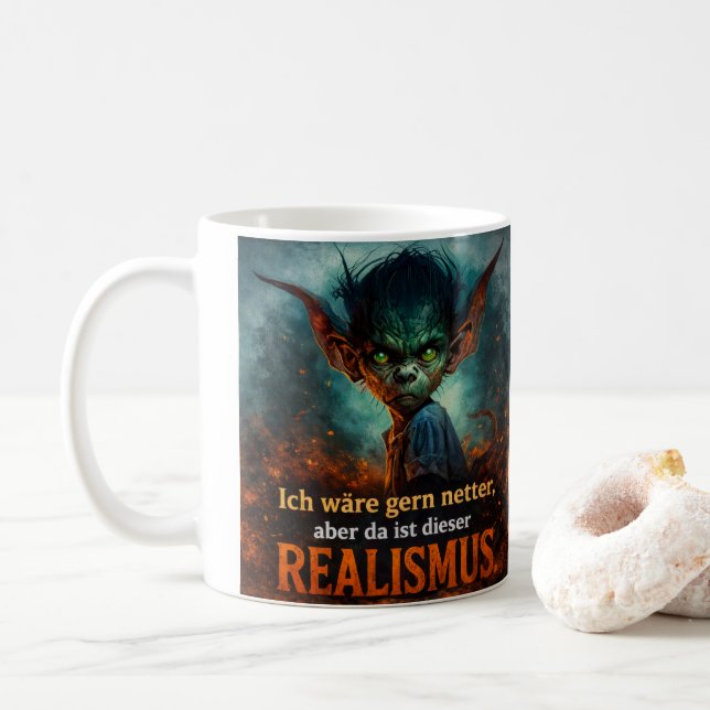 Mug Citation du gobelin grincheux – Design d'humour no (Avec donut)