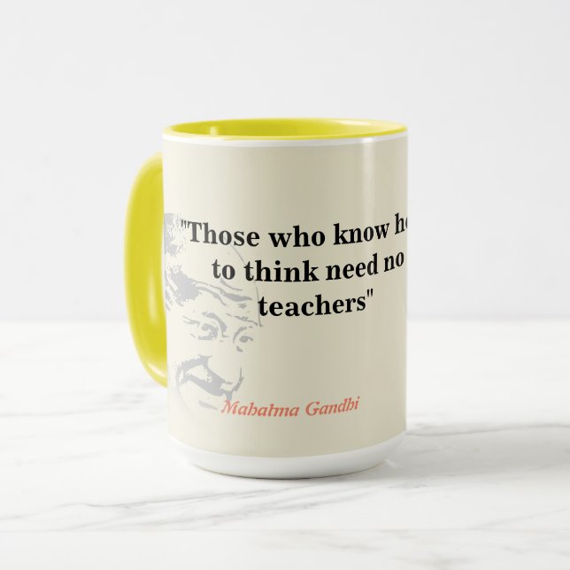 Mug Citation Du Mahatma Gandhi Sur La Pensée (Devant gauche)