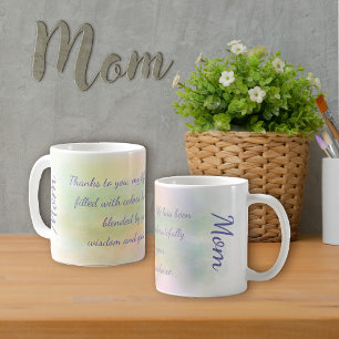 Mug Citation émouvante pour maman couleurs pastel aqua