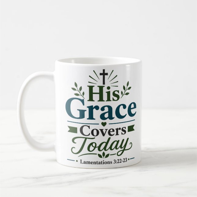 Mug Citation Espérance Chrétienne Sa Grâce couvre aujo (Gauche)