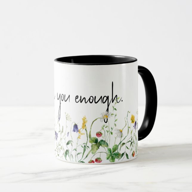 Mug Citation et Fleur sauvage en blanc (Devant droit)