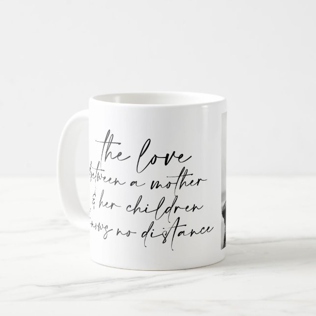 Mug Citation et photo de la mère en noir (Devant gauche)