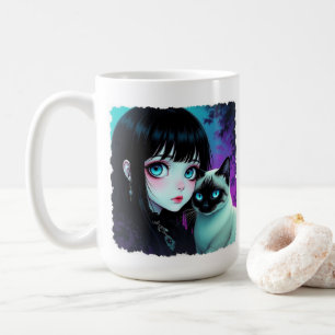 Mug Citation Fille Anime et Chat Siamois