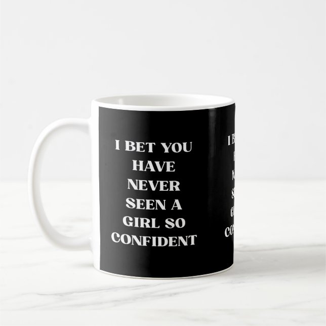 Mug Citation Fille Confiance Noir Citation, Féministe (Gauche)
