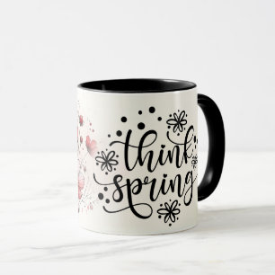 Mug Citation florale inspirante/positive avec envelopp