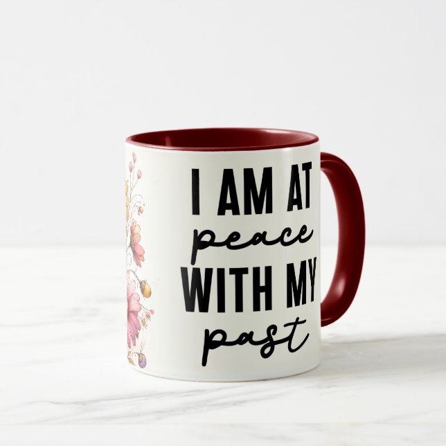 Mug Citation florale inspirante/positive avec envelopp (Devant droit)